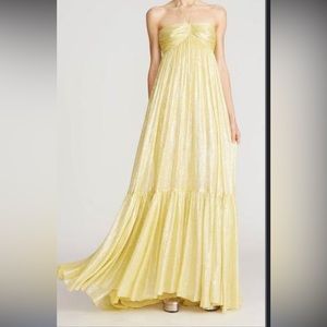 Halston Reia Lurex Chiffon Halter Gown